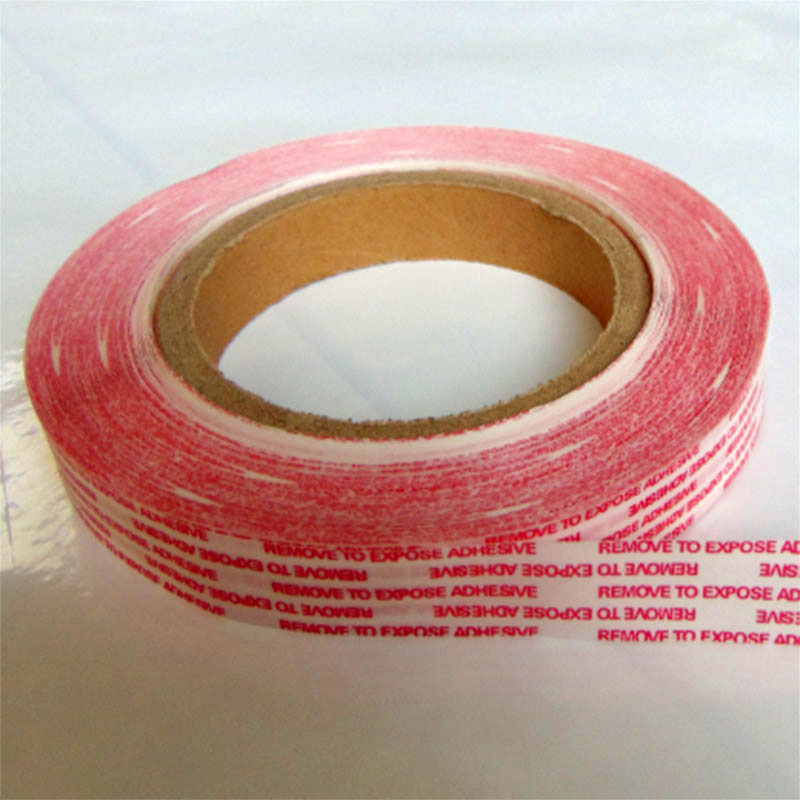Permanent bag sealing tape with glassine paper liner