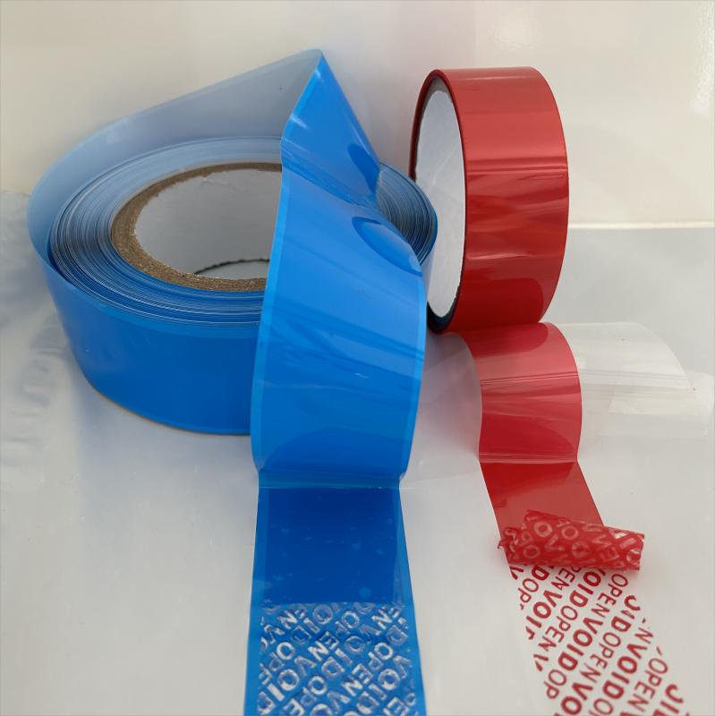 Tamper evident security tape with partial transfer for PE bags or envelops
